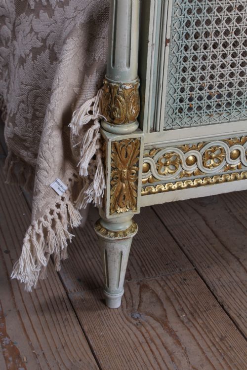fig 3. Impressive King size Caned Louis XVI style king size bed and matching bedsides