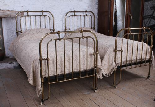 Interesting Pair of All Brass Single Beds