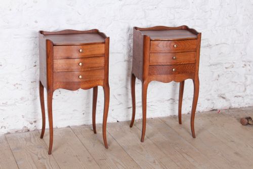 Pretty Pair of French Oak Bedsides