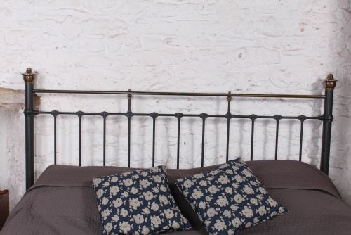 fig 1. Handsome 6FT Edwardian brass and iron super king size bed