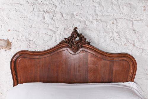 fig 2. Lovely walnut Louis XV style double bed