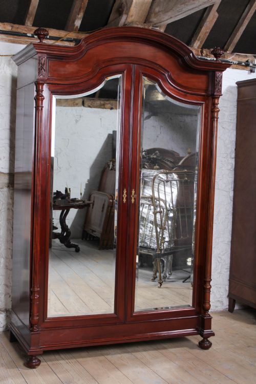 Exceptional Quality French Mahogany Two Door Wardrobe