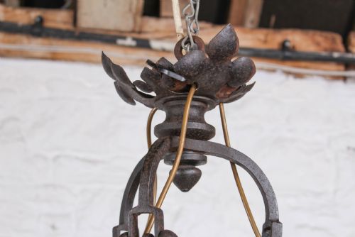 ATTRACTIVE FRENCH IRON ORNAMENTAL CHANDELIERLAMP - ADDITIONAL PHOTO 4