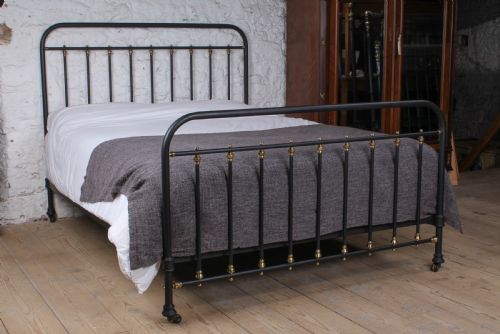 Handsome French Iron and Brass Kingsize Bed.