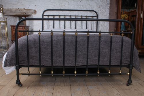 fig 1. Handsome French Iron and Brass Kingsize bed.