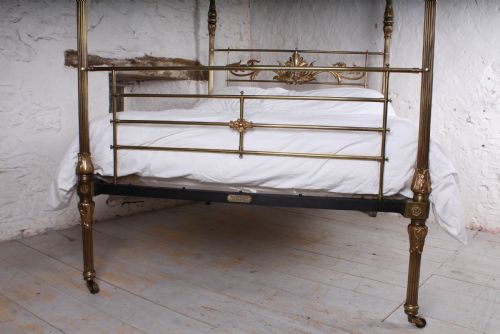 fig 3. Incredible all brass 5' king size four poster bed by Winfield and Co