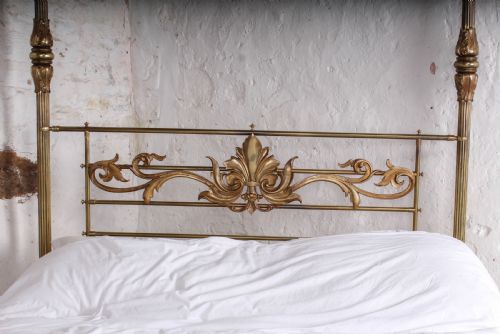 fig 4. Incredible all brass 5' king size four poster bed by Winfield and Co
