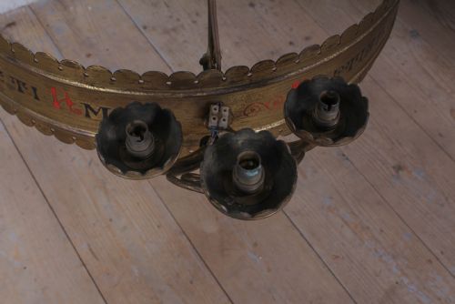 AESTHETIC PERIOD ECCLESIASTICAL BRASS CHANDELIER - ADDITIONAL PHOTO 2