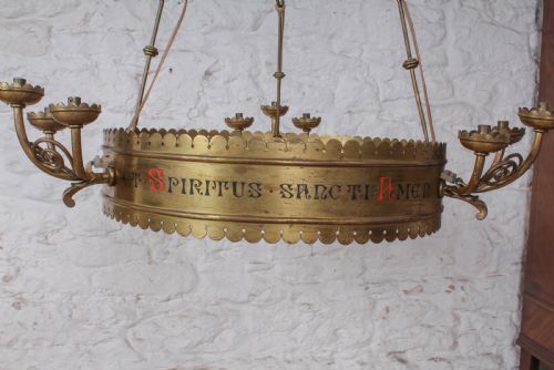 AESTHETIC PERIOD ECCLESIASTICAL BRASS CHANDELIER - ADDITIONAL PHOTO 6