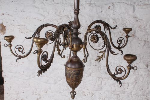 FABULOUS FRENCH ORNATE BRASS CHANDELIER - ADDITIONAL PHOTO 1