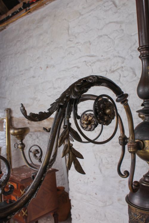 FABULOUS FRENCH ORNATE BRASS CHANDELIER - ADDITIONAL PHOTO 2