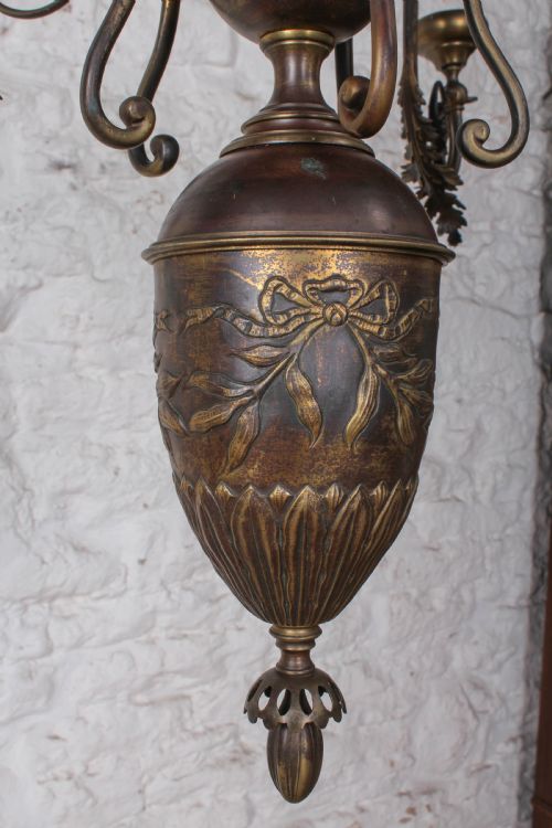FABULOUS FRENCH ORNATE BRASS CHANDELIER - ADDITIONAL PHOTO 4