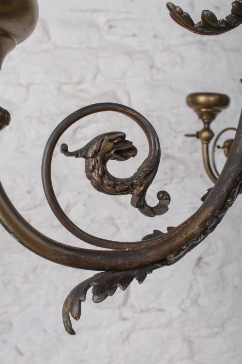 FABULOUS FRENCH ORNATE BRASS CHANDELIER - ADDITIONAL PHOTO 5