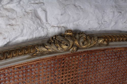 fig 2. Carved Gilded caned French king size bed (possible European king size)
