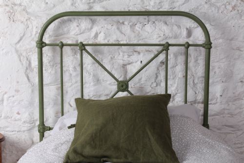fig 2. Pretty in green single iron bed