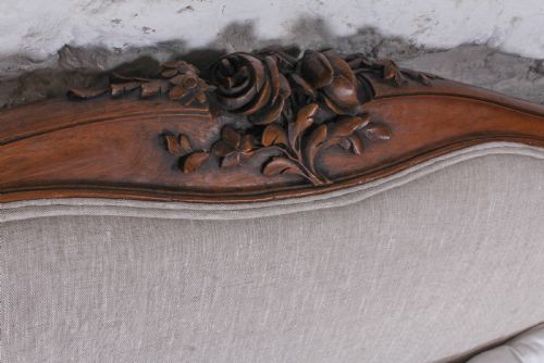 fig 2. Handsome early upholstered Louis XV style king size bed