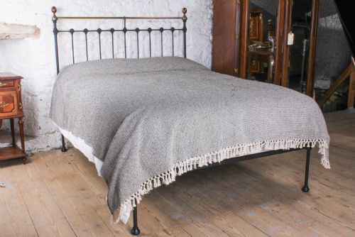 Black and Aged Brass Victorian No End King Size Bed
