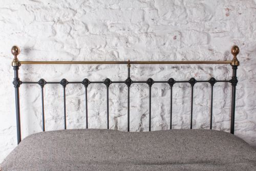 fig 1. Black and aged brass Victorian no end king size bed
