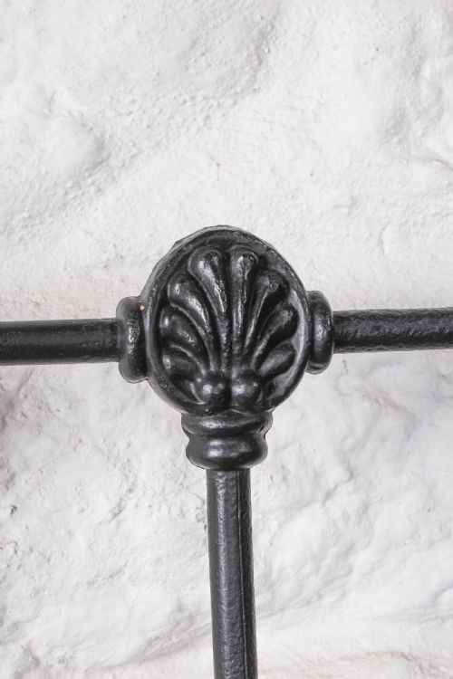 fig 3. Black and aged brass Victorian no end king size bed