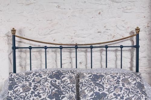 fig 1. Classic Edwardian dip rail brass and iron double bed