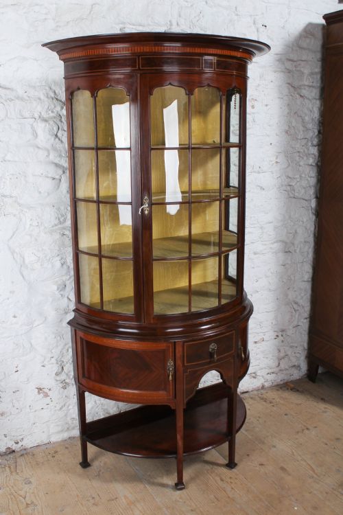 Regency Style Edwardian Demi Lune Display Cabinet/vitrine