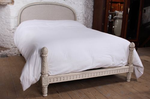 French Newly Upholstered Low Foot End King Size Bed