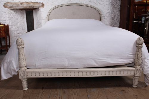 fig 3. French newly upholstered low foot end king size bed 