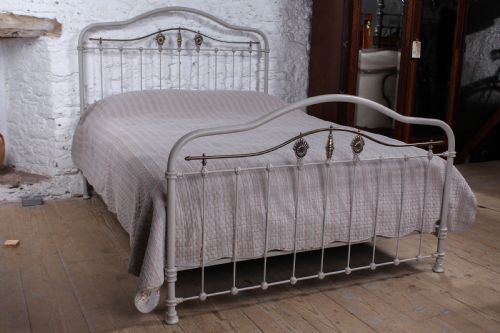 Pretty King Size French Iron and Brass Bed