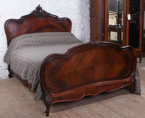 Lovely Quality Rosewood Louis Xv Style Double Bed