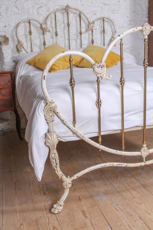 fig 1. Rare and Unique Victorian American Brass and Iron Double Bed