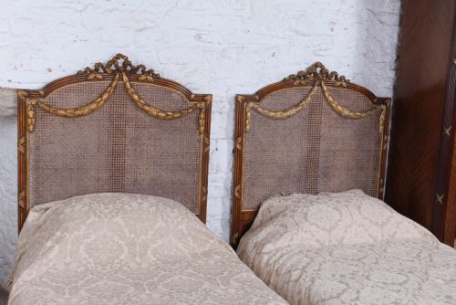 fig 3. Spectacular pair of caned Empire style bergere meter wide beds (can be joined)
