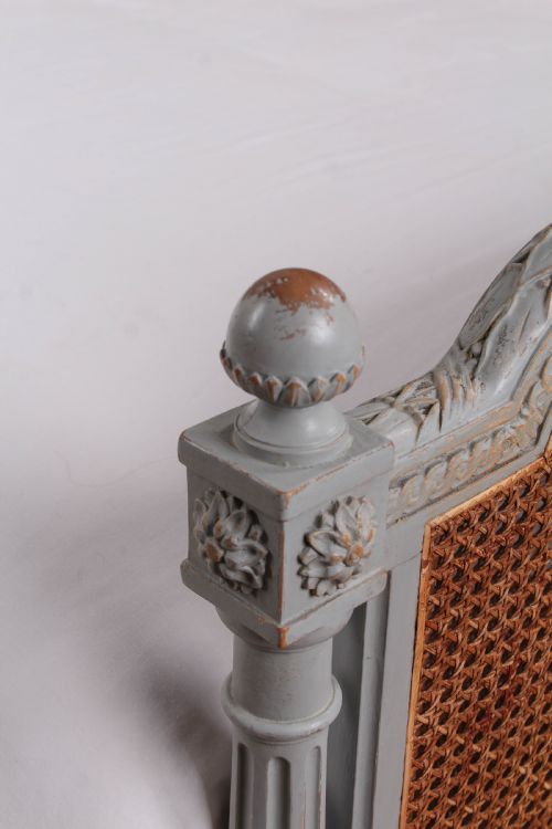 fig 1. Attractive carved caned king size bed