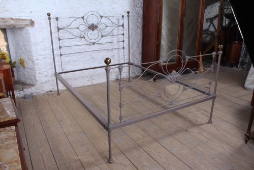 fig 1. Pretty early Victorian iron king size bed