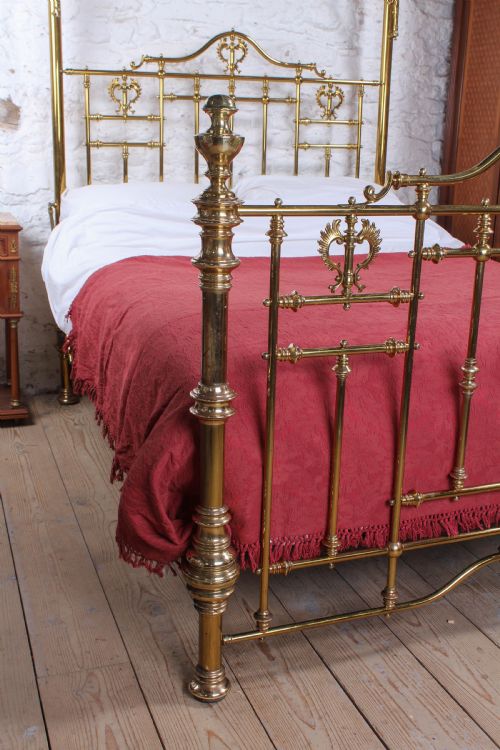 fig 1. Spectacular Victorian original king size all brass half tester bed