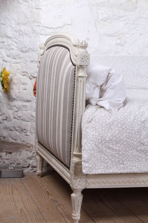 fig 2. Lovely newly upholstered painted French single day bed