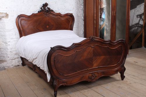 Lovely Quality Rosewood Louis Xv Style Double Bed