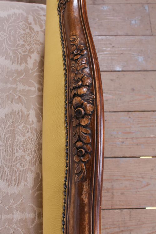 fig 3. Yellow gold newly upholstered pair French single beds