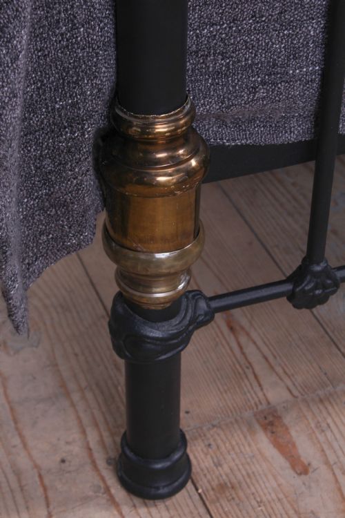 fig 1. True history Victorian brass and iron king size bed with Porcelain detail