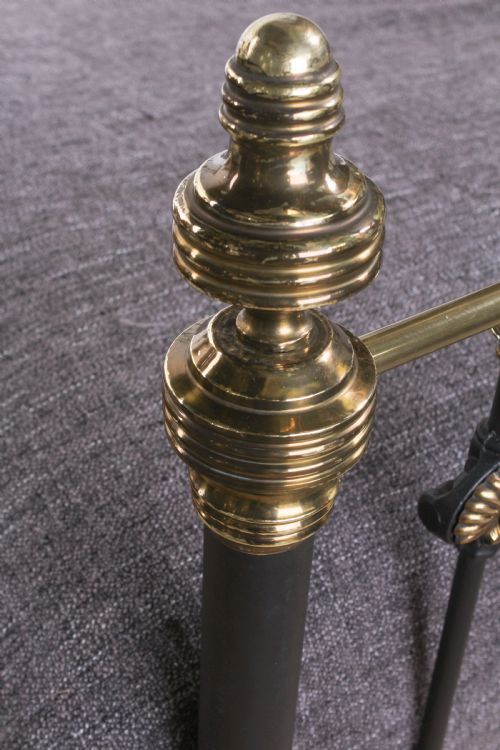 fig 3. True history Victorian brass and iron king size bed with Porcelain detail