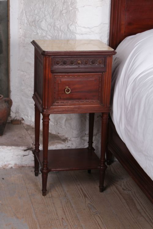 fig 3. Empire style Mahogany king size bed, bedside and chest