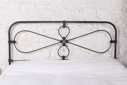 fig 1. Lovely Irish Kingsize Bed with Central Brass Detail.