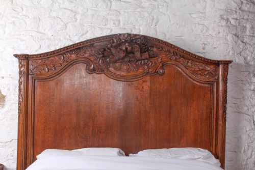 fig 1. Fabulously carved oak king size French marriage bed
