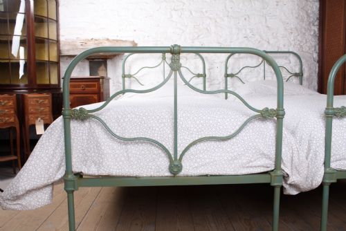 fig 1. Captivating pair of Irish Victorian all iron beds (can be joined)