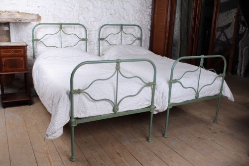 fig 2. Captivating pair of Irish Victorian all iron beds (can be joined)