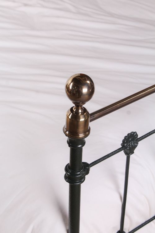 fig 1. Pretty queen size Victorian brass and iron bed