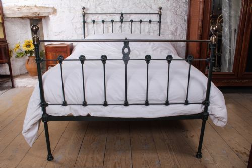fig 2. Pretty queen size Victorian brass and iron bed