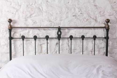 fig 3. Pretty queen size Victorian brass and iron bed