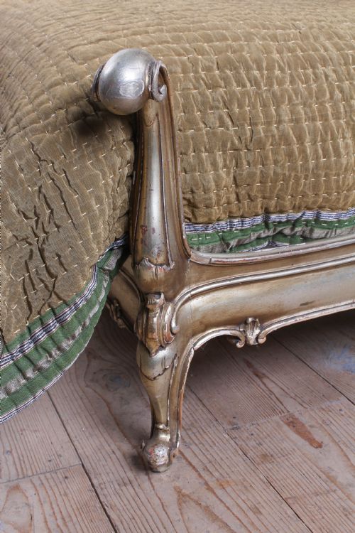 fig 3. Fabulous Silver Gold Italian Upholstered Rococo Style Super King Bed