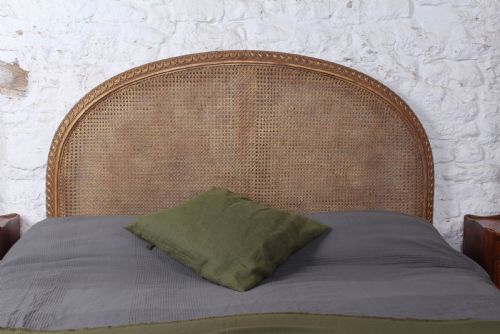 DISCREETLY OPULENT CARVED GILDED CANED KING SIZE BED - ADDITIONAL PHOTO 3