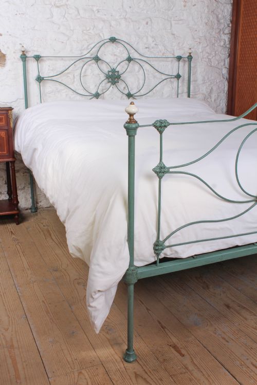 fig 1. Very rare and pretty early Victorian king size bed in soft green